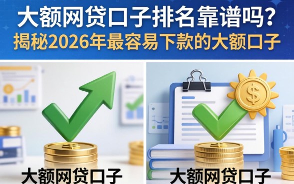 大额网贷口子排名靠谱吗?揭秘2026年最容易下款的大额口子 揭秘2026年最容易下款的大额口子