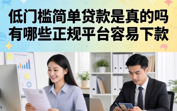 低门槛简单贷款是真的吗，有哪些正规平台容易下款