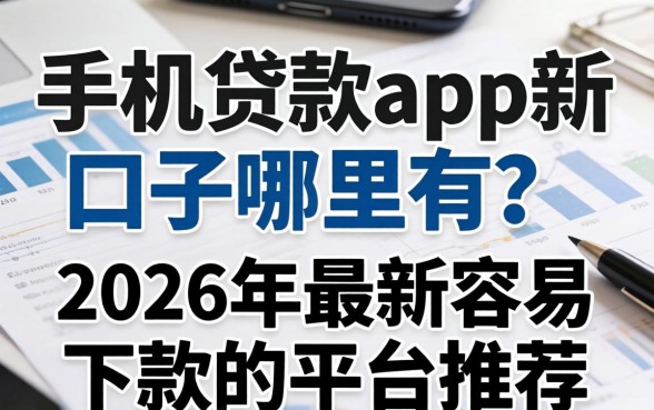 手机贷款app新口子哪里有?2026年最新容易下款的平台推荐 2026年最新容易下款的平台推荐