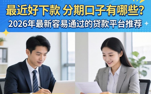 最近好下款的分期口子有哪些?2026年最新容易通过的贷款平台推荐 2026年最新容易通过的贷款平台推荐