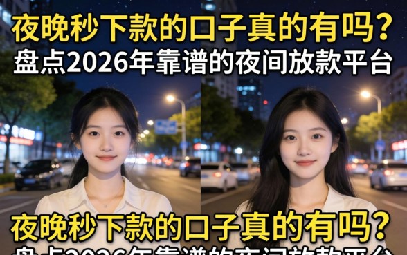 夜晚秒下款的口子真的有吗?盘点2026年靠谱的夜间放款平台 盘点2026年靠谱的夜间放款平台
