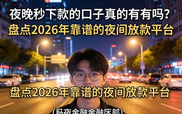 夜晚秒下款的口子真的有吗?盘点2026年靠谱的夜间放款平台 盘点2026年靠谱的夜间放款平台