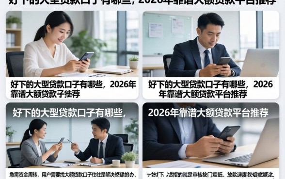 好下的大型贷款口子有哪些，2026年靠谱大额贷款平台推荐