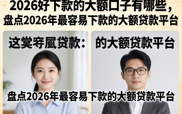 2026好下款的大额口子有哪些，盘点2026年最容易下款的大额贷款平台