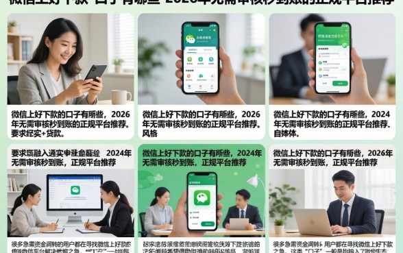 微信上好下款的口子有哪些,2026年无需审核秒到账的正规平台推荐