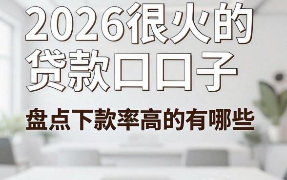 2026很火的贷款口子有哪些，盘点下款率高的正规平台