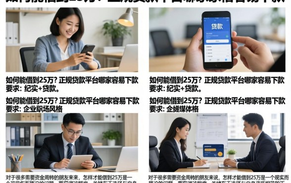 如何能借到25万?正规贷款平台哪家容易下款