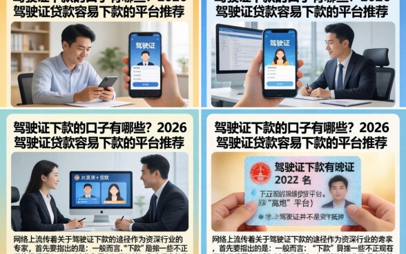 驾驶证下款的口子有哪些？2026驾驶证贷款容易下款的平台推荐