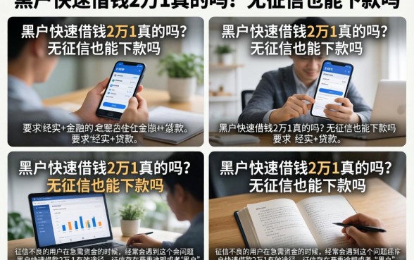 黑户快速借钱2万1真的吗？无征信也能下款吗