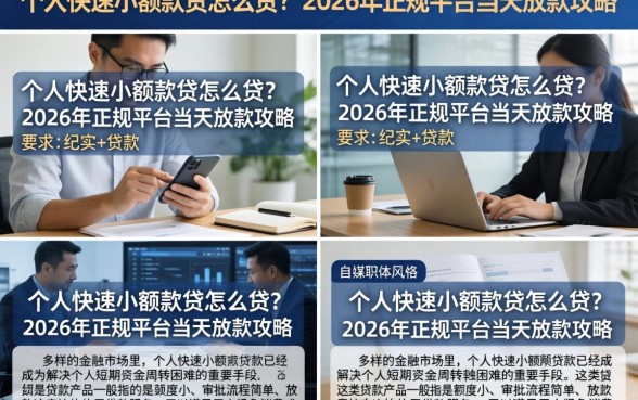 个人快速小额款贷怎么贷?2026年正规平台当天放款攻略
