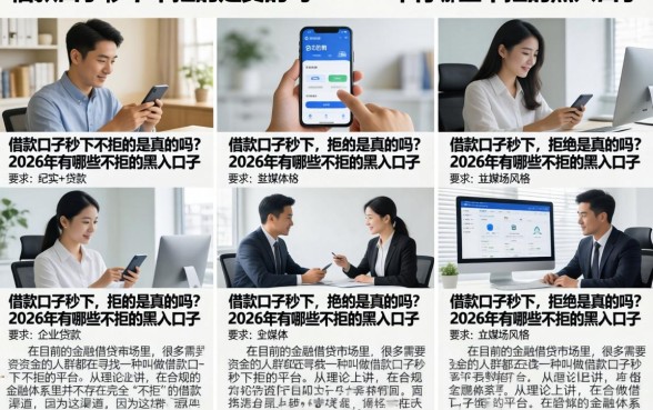 借款口子秒下不拒的是真的吗？2026年有哪些不拒的黑户口子