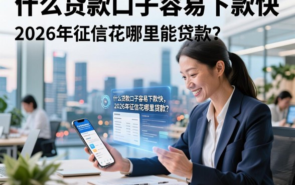 什么贷款口子容易下款快，2026年征信花哪里能贷款？