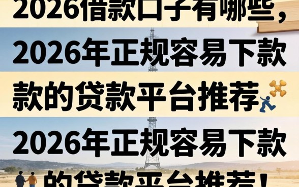 2026借款口子有哪些，2026年正规容易下款的贷款平台推荐
