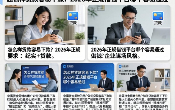 怎么样贷款容易下款？2026年正规借钱平台哪个容易通过