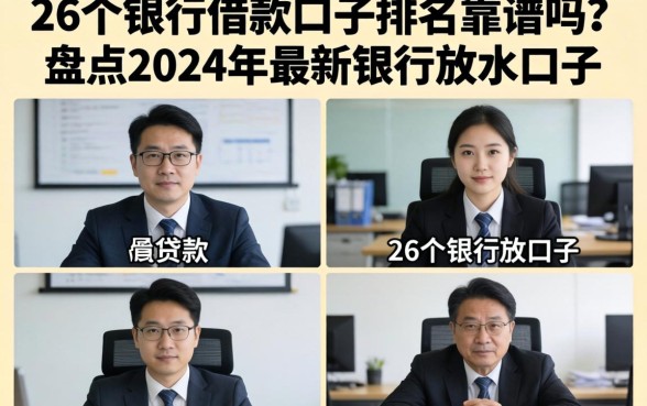 26个银行借款口子排名靠谱吗？盘点2024年最新银行放水口子