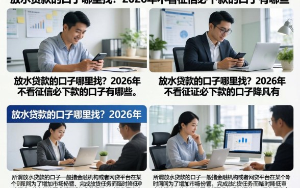 放水贷款的口子哪里找？2026年不看征信必下款的口子有哪些？