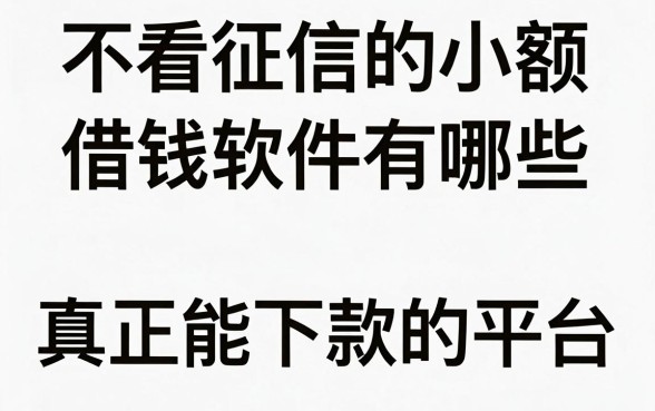 不看征信的小额借钱软件有哪些，盘点2024年真正能下款的平台