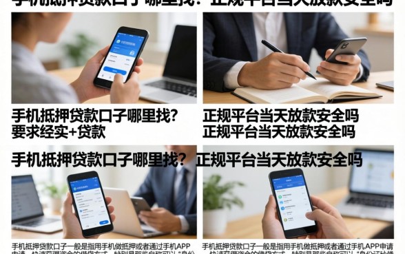 手机抵押贷款口子哪里找？正规平台当天放款安全吗
