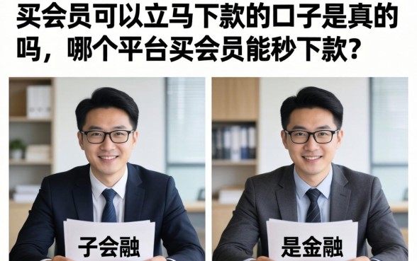 买会员可以立马下款的口子是真的吗，哪个平台买会员能秒下款？
