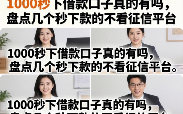 1000秒下借款口子真的有吗，盘点几个秒下款的不看征信平台
