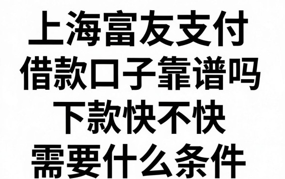 上海富友支付借款口子靠谱吗，下款快不快需要什么条件
