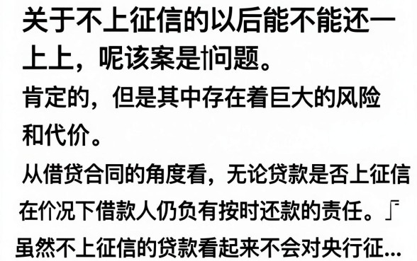 不上征信的可以以后还吗,不上征信的贷款不还有什么后果
