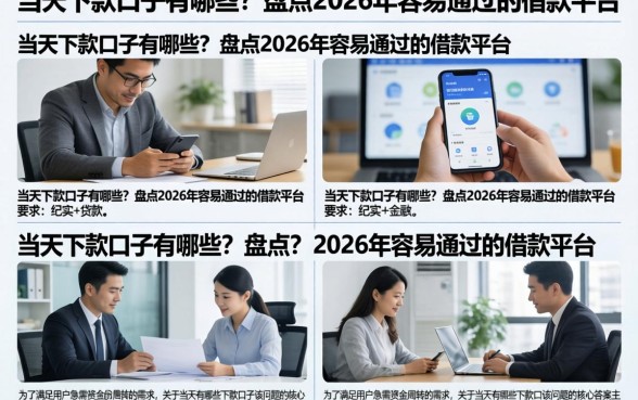 当天下款口子有哪些?盘点2026年容易通过的借款平台