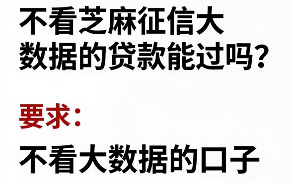不看芝麻征信大数据的贷款能过吗？揭秘不看大数据的口子