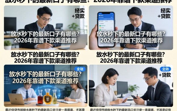 放水秒下的最新口子有哪些？2026年靠谱下款渠道推荐