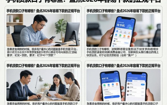 手机贷款口子有哪些？盘点2026年容易下款的正规平台