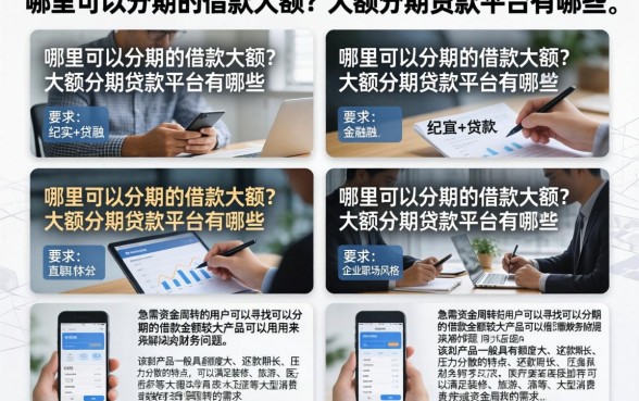 哪里可以分期的借款大额？大额分期贷款平台有哪些