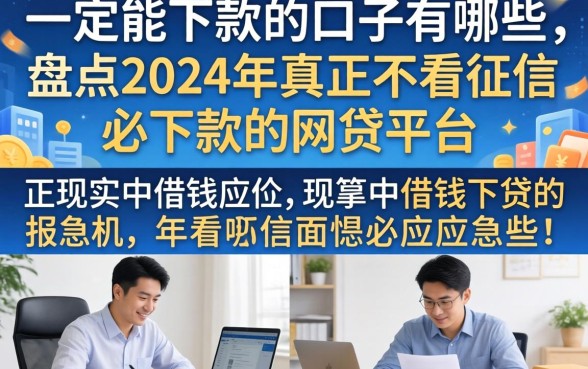 一定能下款的口子有哪些，盘点2024年真正不看征信必下款的网贷平台