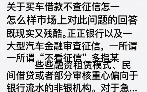 买车借款怎么样不看征信？不看征信贷款买车靠谱吗