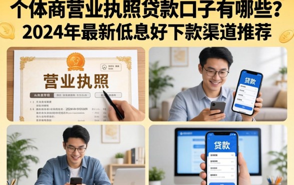 个体户营业执照贷款口子有哪些?2024年最新低息好下款渠道推荐