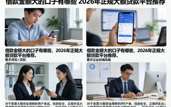 借款金额大的口子有哪些，2026年正规大额贷款平台推荐