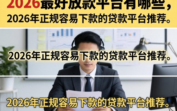 2026最好放款的平台有哪些，2026年正规容易下款的贷款平台推荐