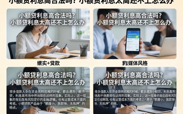 小额贷利息高合法吗？小额贷利息太高还不上怎么办