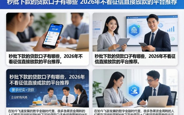秒批下款的贷款口子有哪些,2026年不看征信直接放款的平台推荐