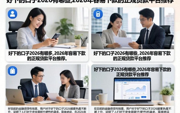 好下的口子2026有哪些,2026年容易下款的正规贷款平台推荐
