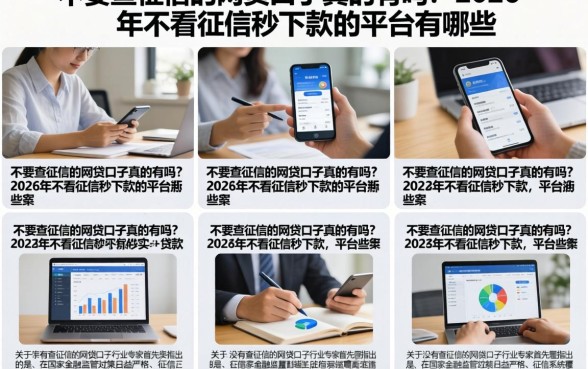 不要查征信的网贷口子真的有吗？2026年不看征信秒下款的平台有哪些