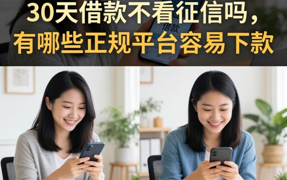 30天借款不看征信吗，有哪些正规平台容易下款