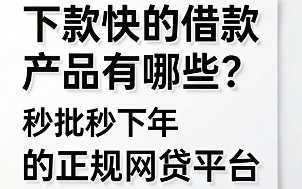 下款快的借款产品有哪些？盘点2024年秒批秒下的正规网贷平台