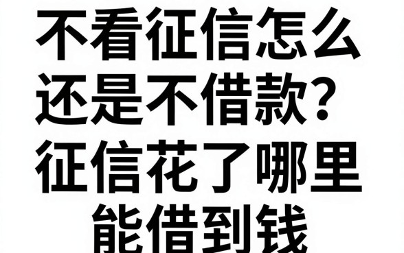 不看征信怎么还是不借款？征信花了哪里能借到钱