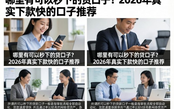 哪里有可以秒下的贷口子?2026年真实下款快的口子推荐