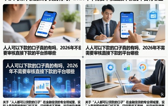 人人可以下款的口子真的有吗，2026年不需要审核直接下款的平台有哪些