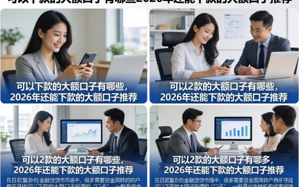 可以下款的大额口子有哪些，2026年还能下款的大额口子推荐