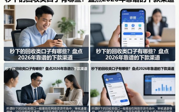 秒下的回收类口子有哪些？盘点2026年靠谱的下款渠道