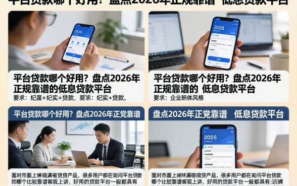平台贷款哪个好用?盘点2026年正规靠谱的低息贷款平台