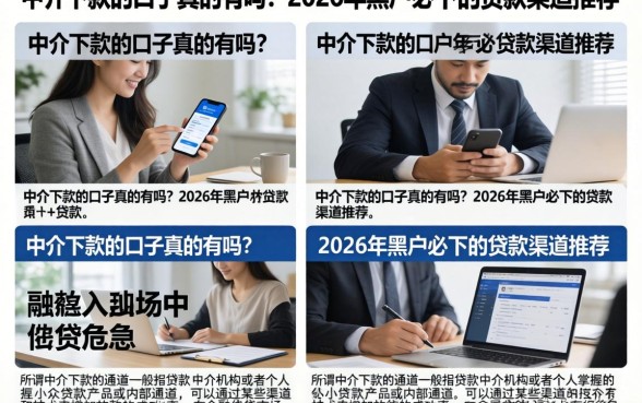 中介下款的口子真的有吗？2026年黑户必下的贷款渠道推荐