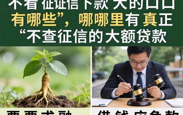 不看征信下款大的口子有哪些，哪里有真正不查征信的大额贷款